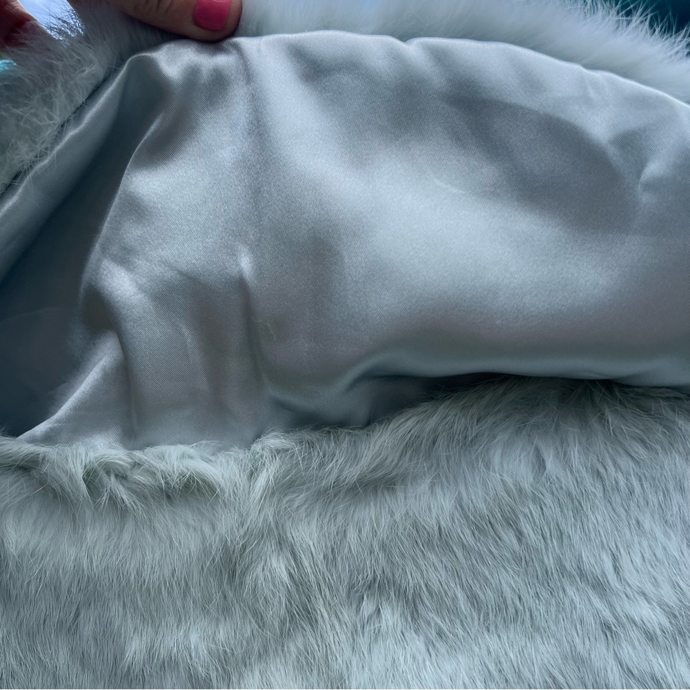 Bebe Real Rabbit Fur Blue Jacket - Picture 8 of 10